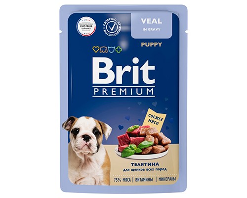Brit Premium Premium д/щенков с телятиной в соусе, пауч 85г