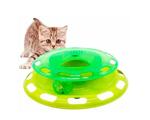 Cat игрушка Трек для кошек Два яруса с кормушкой и мячиком