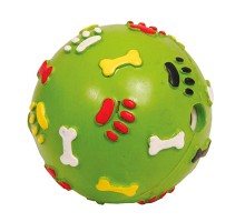 Triol Игрушка для собак из цельнолитой резины Мяч с лапками и косточками со звуком, d75мм