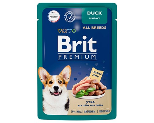Brit Premium Premium д/собак с уткой в соусе, пауч 85г