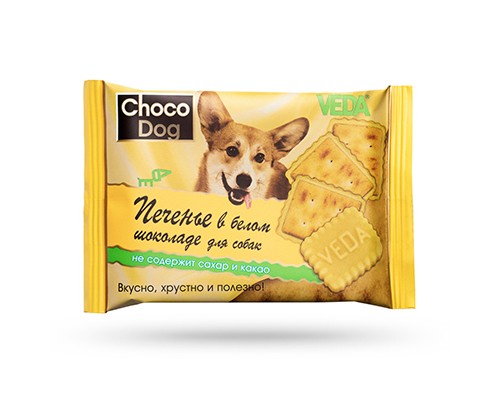 VEDA Choco Dog Печенье в белом шоколаде для собак, 30г