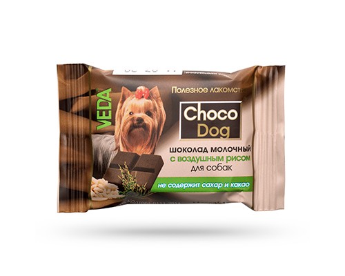 VEDA Choco Dog Шоколад молочный с воздушным рисом для собак, 15г