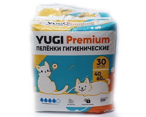 Пеленки YUGI Premium для животных, 600*400мм, 30шт