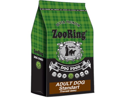 ZooRing Adult Dog Standart Птичий микс, 10кг